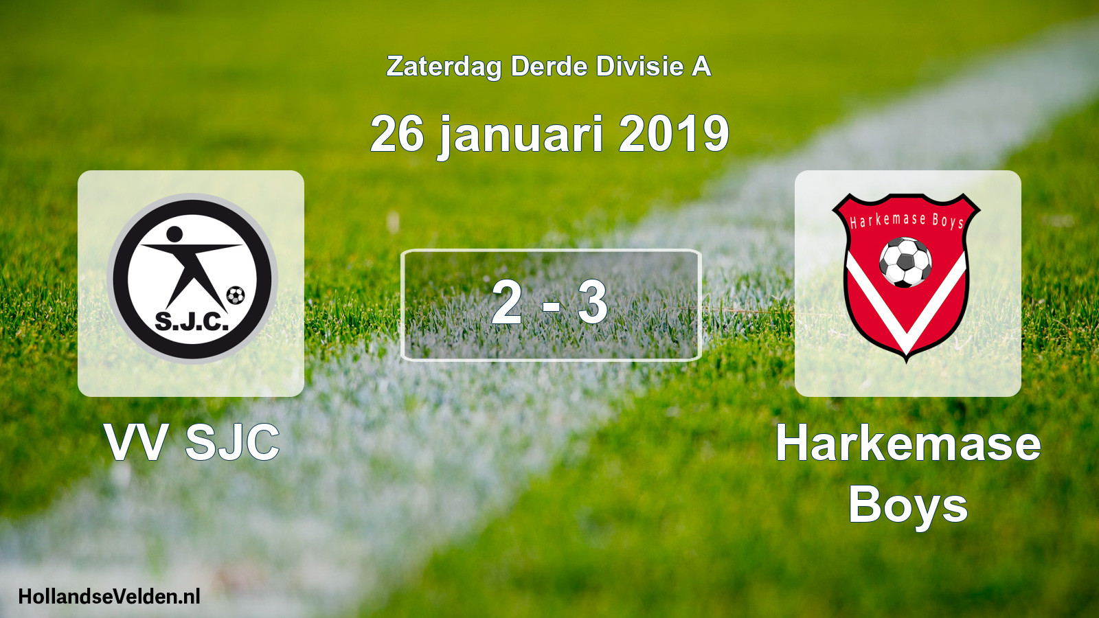 Total number of matches played: VV SJC - Harkemase Boys 2 - 3 (26 January 2019)