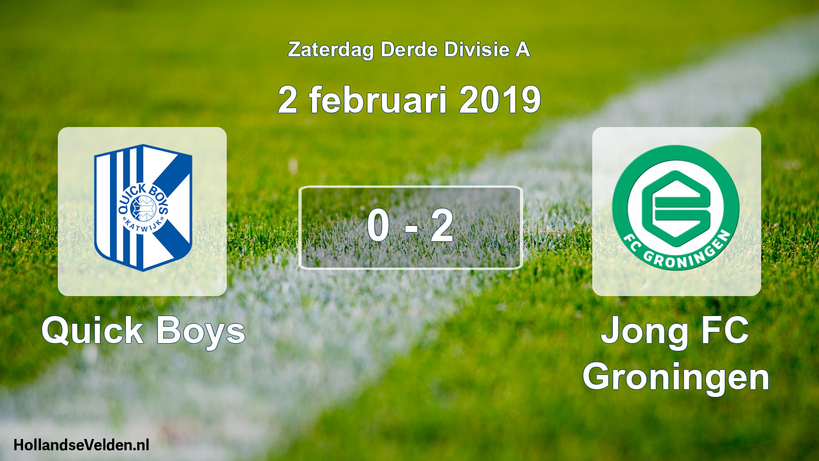 Total number of matches played: Quick Boys - Jong FC Groningen 0 - 2 (2 February 2019)