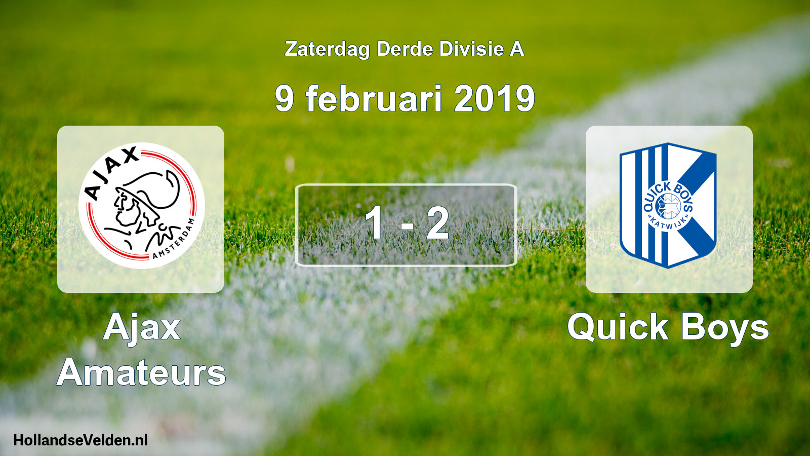 Total number of matches played: Ajax Amateurs - Quick Boys 1 - 2 (9 February 2019)