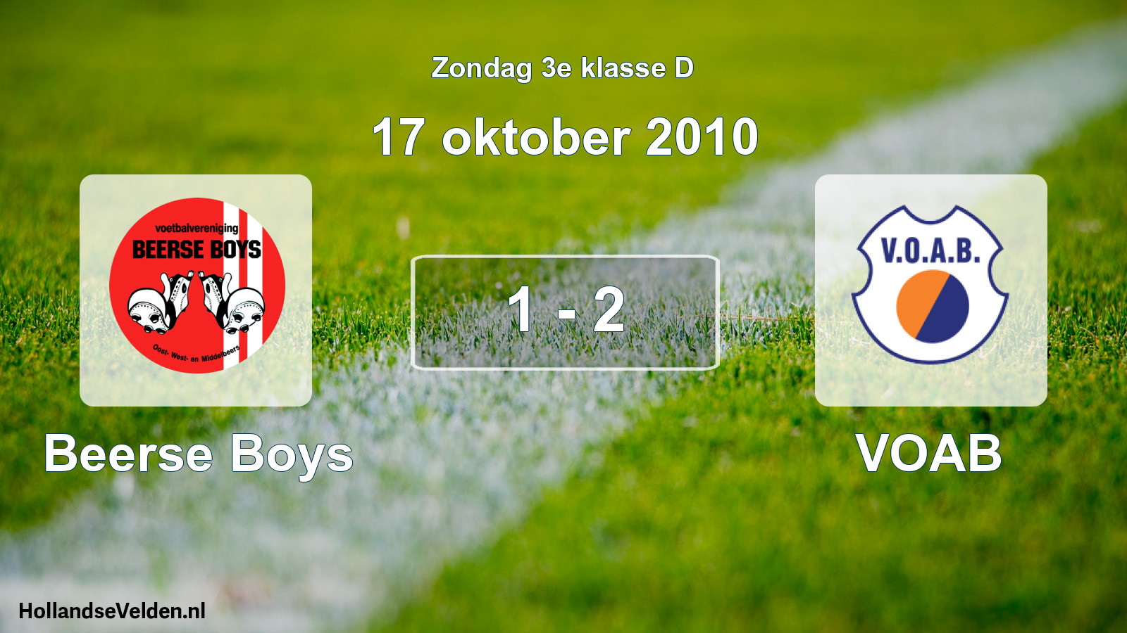 Total number of matches played: Beerse Boys - VOAB 1 - 2 (17 October 2010)