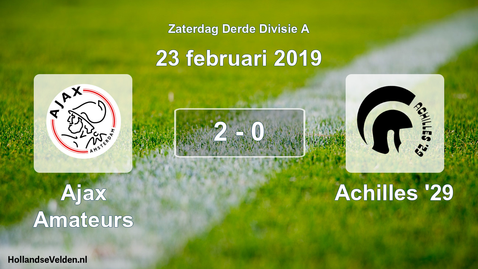 Total number of matches played: Ajax Amateurs - Achilles '29 2 - 0 (23 February 2019)