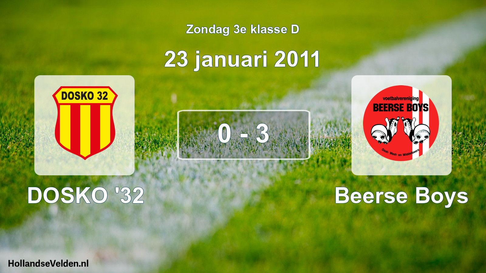 Total number of matches played: DOSKO '32 - Beerse Boys 0 - 3 (23 January 2011)