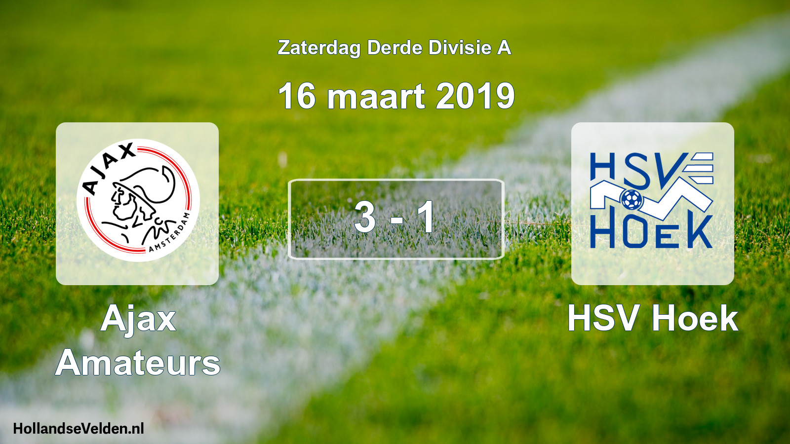 Total number of matches played: Ajax Amateurs - HSV Hoek 3 - 1 (16 March 2019)