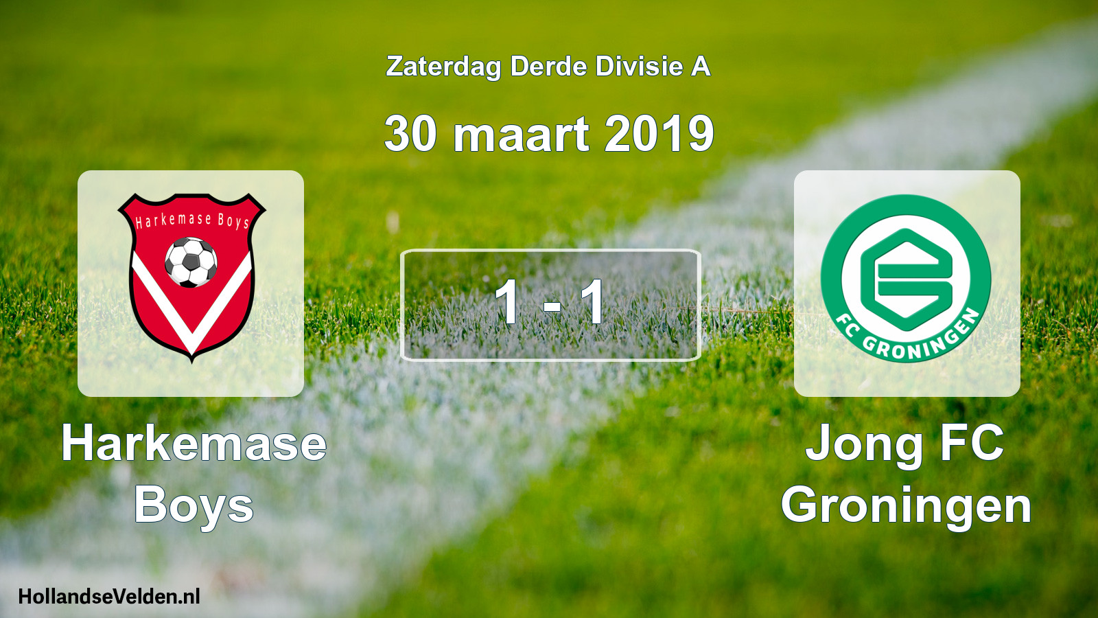 Total number of matches played: Harkemase Boys - Jong FC Groningen 1 - 1 (30 March 2019)