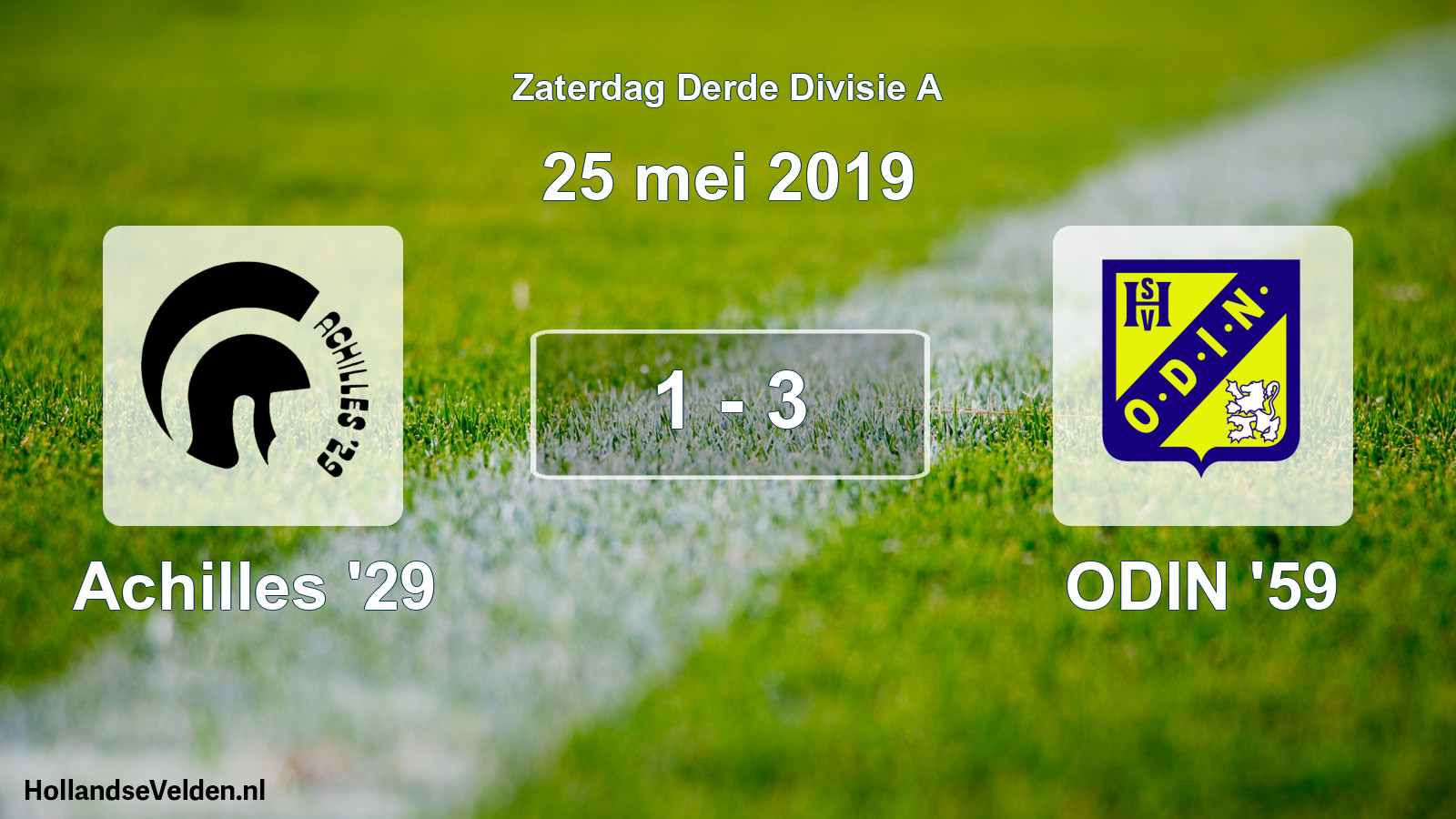 Total number of matches played: Achilles '29 - ODIN '59 1 - 3 (25 May 2019)
