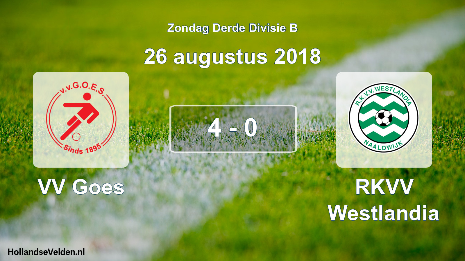 Total number of matches played: VV Goes - RKVV Westlandia 4 - 0 (26 August 2018)