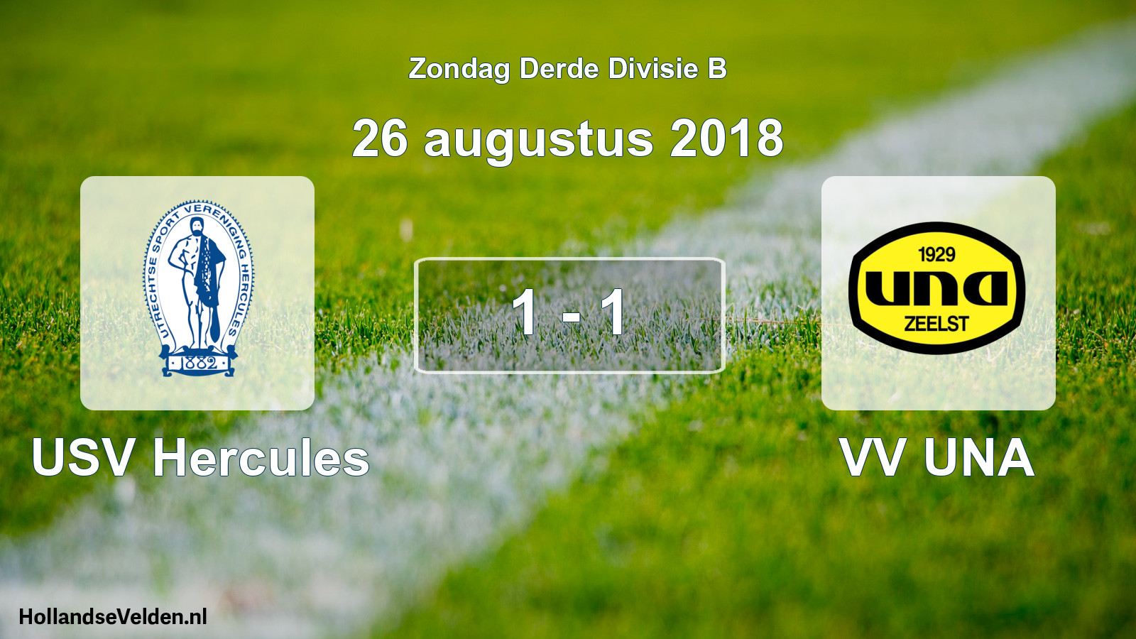 Total number of matches played: USV Hercules - VV UNA 1 - 1 (26 August 2018)
