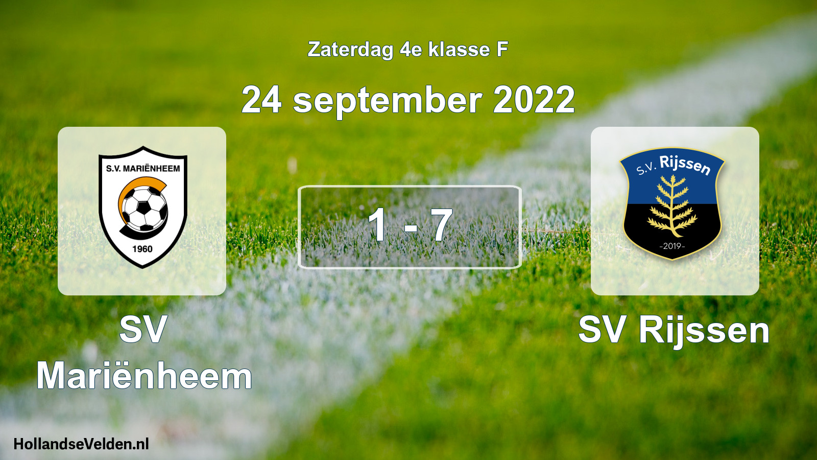 Total number of matches played: SV Mariënheem - SV Rijssen 1 - 7 (24 September 2022)