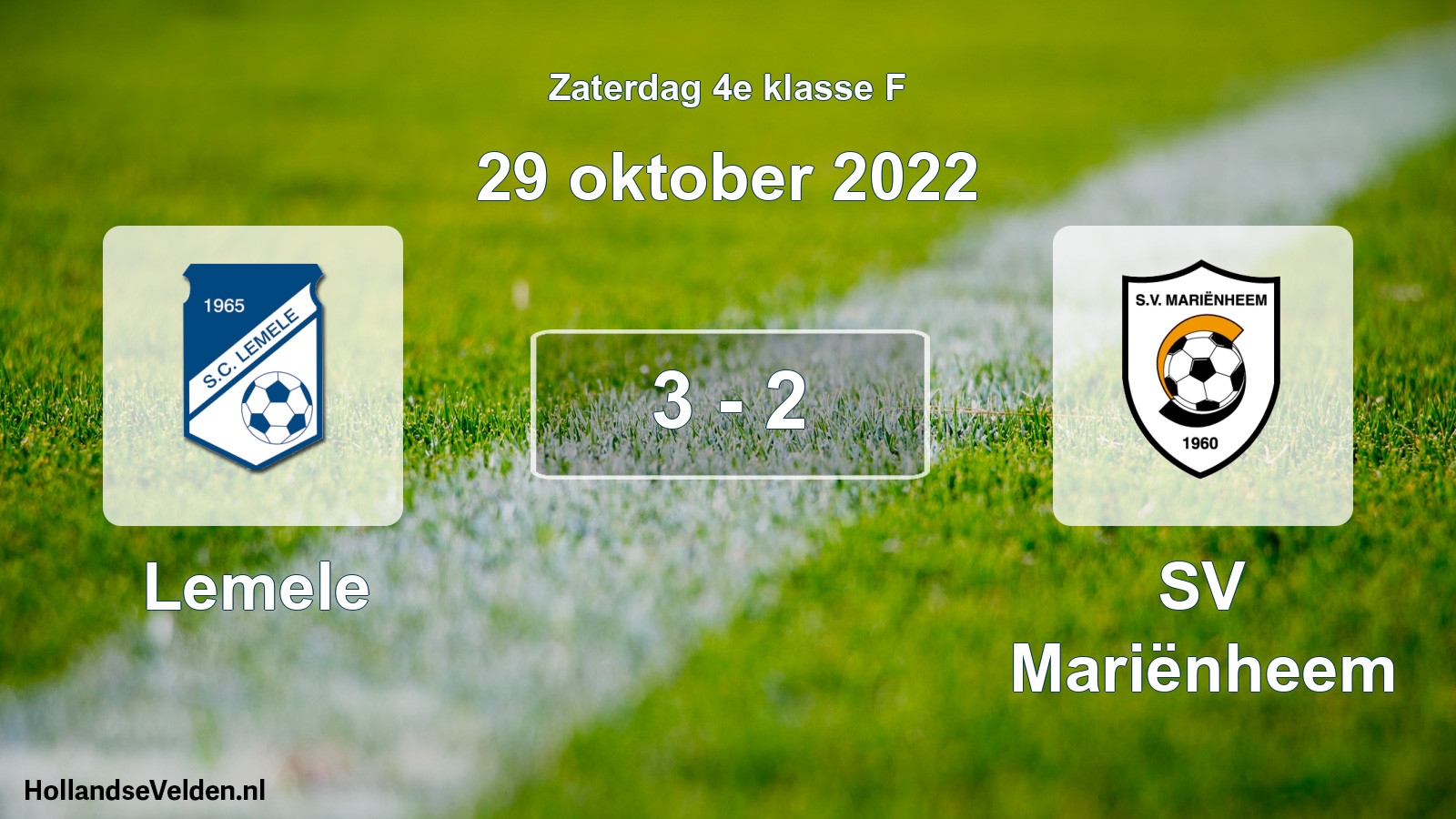 Total number of matches played: Lemele - SV Mariënheem 3 - 2 (29 October 2022)