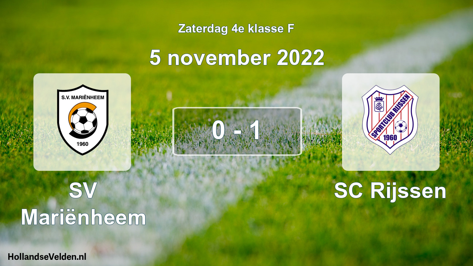 Total number of matches played: SV Mariënheem - SC Rijssen 0 - 1 (5 November 2022)