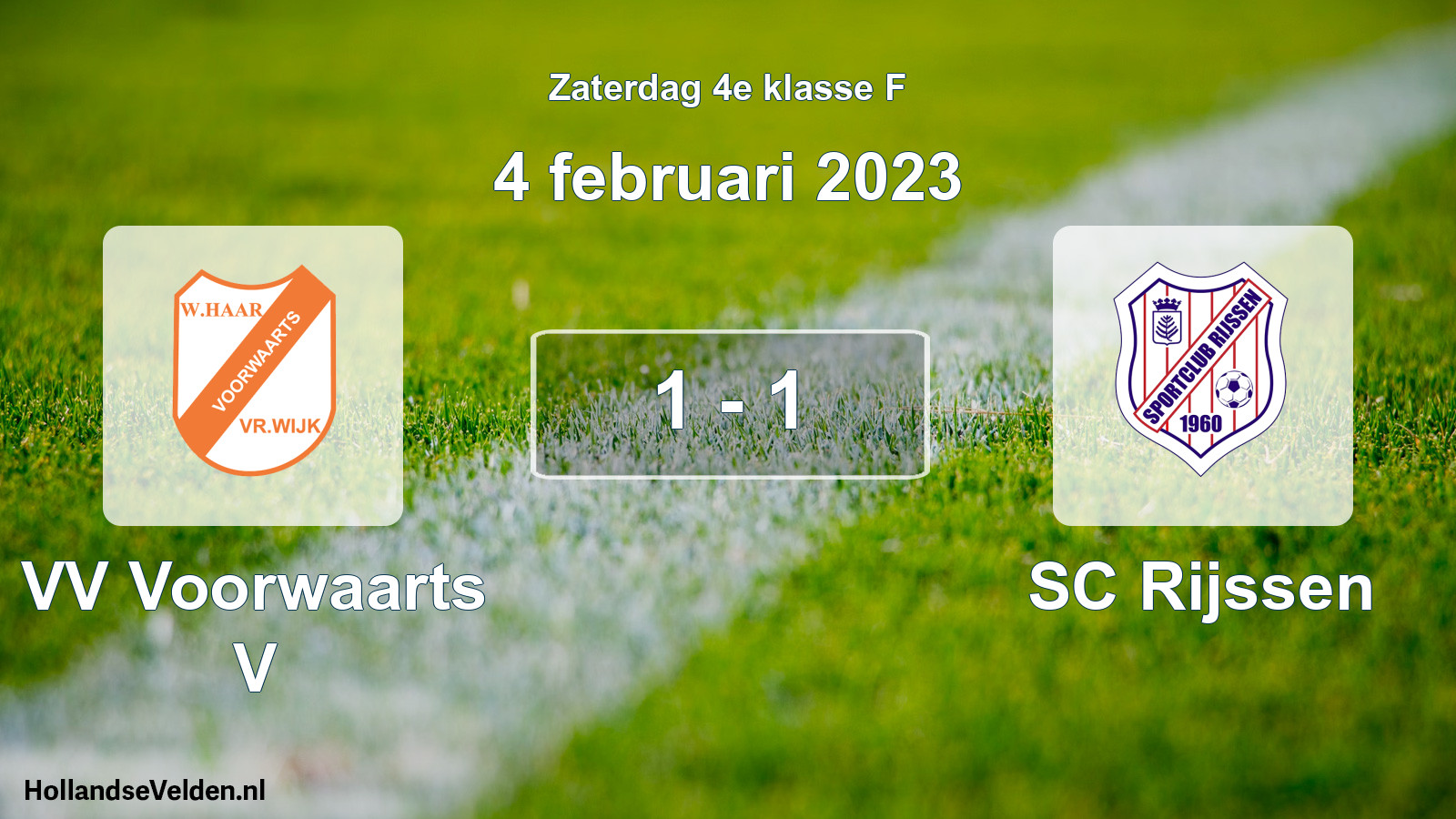 Total number of matches played: VV Voorwaarts V - SC Rijssen 1 - 1 (4 February 2023)