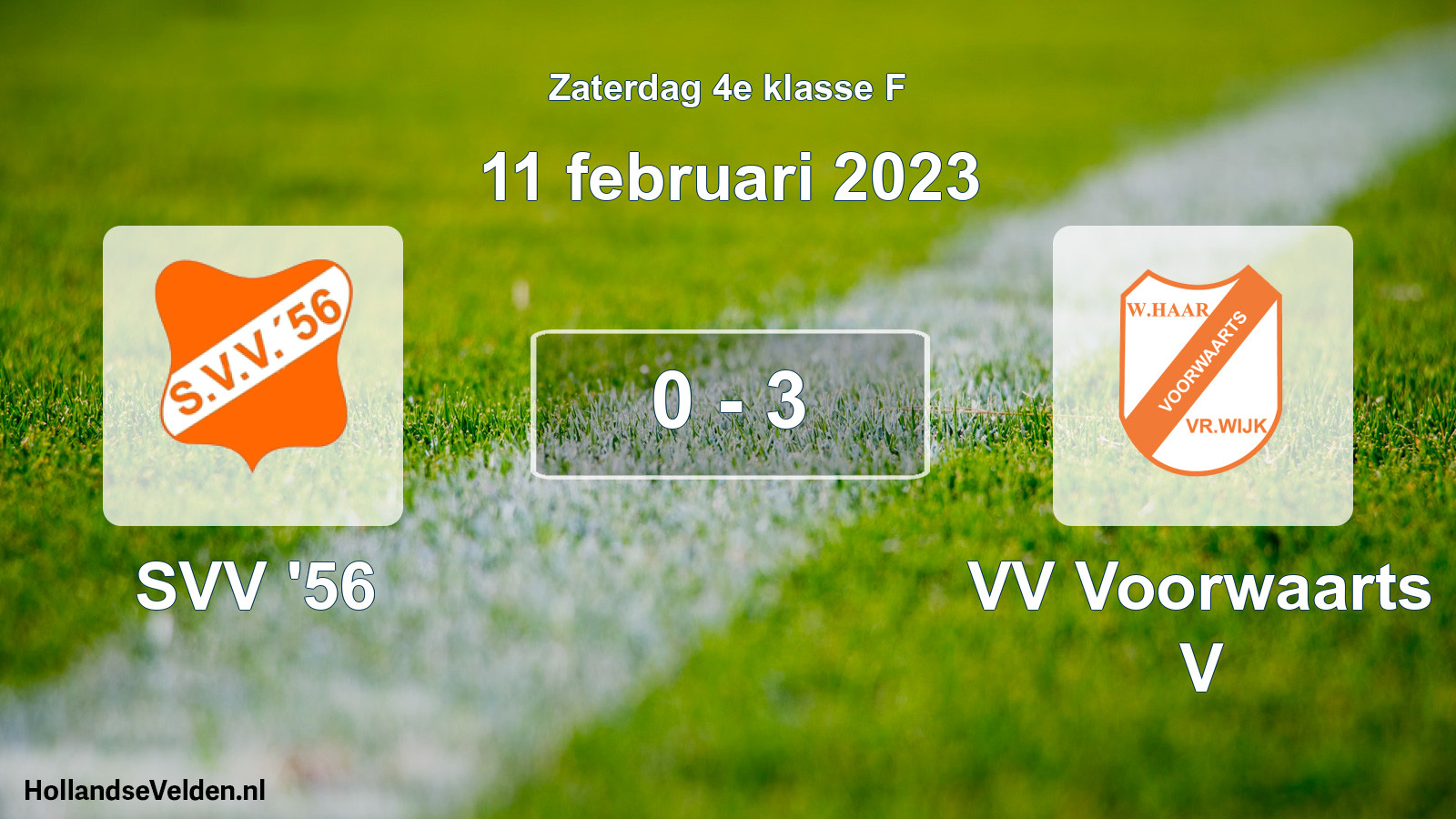 Total number of matches played: SVV '56 - VV Voorwaarts V 0 - 3 (11 February 2023)
