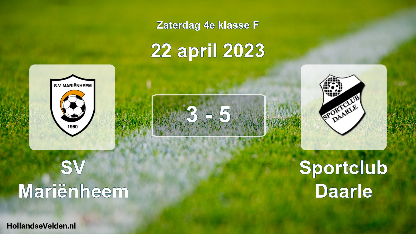 Total number of matches played: SV Mariënheem - Sportclub Daarle 3 - 5 (22 April 2023)