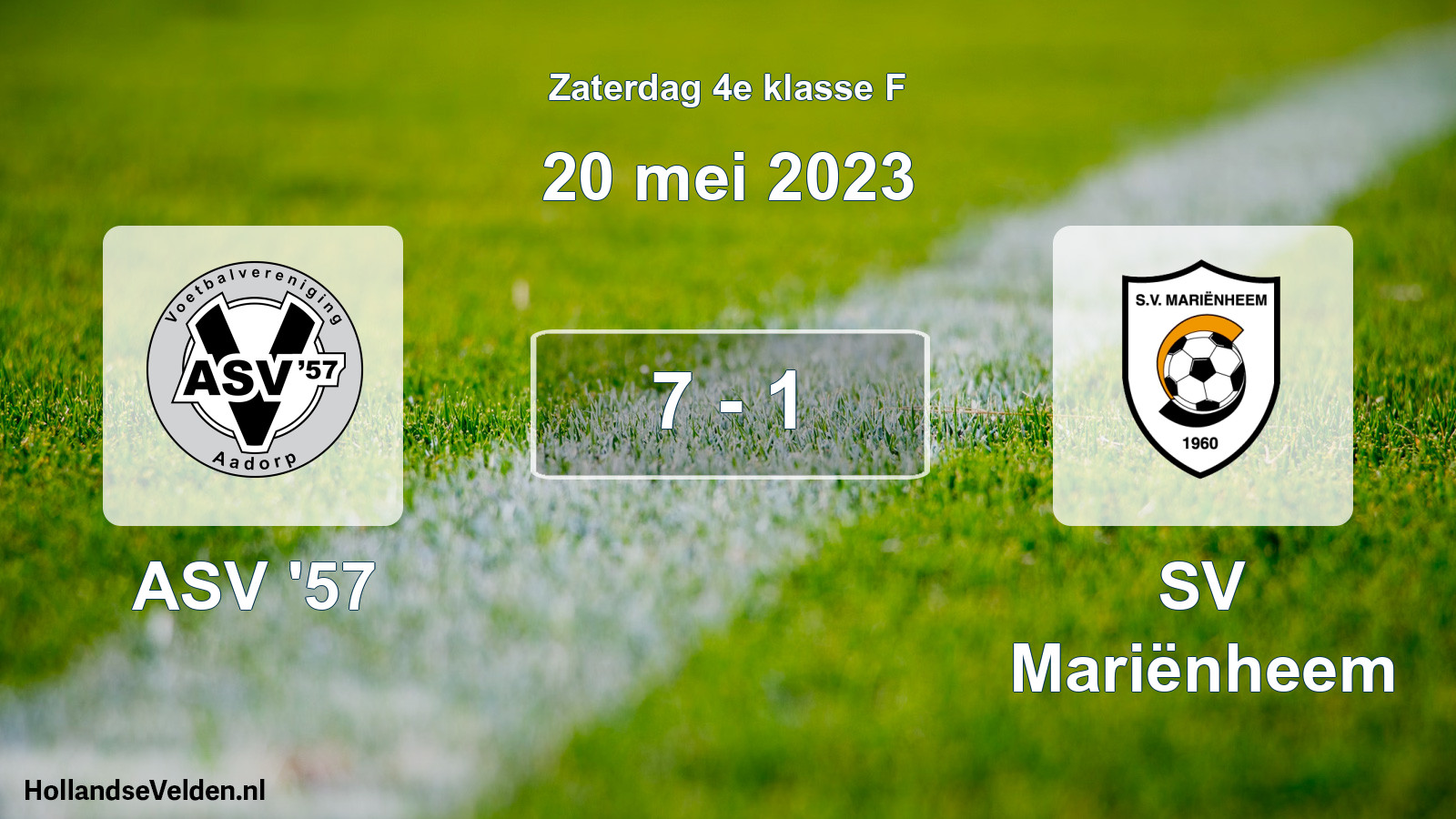Total number of matches played: ASV '57 - SV Mariënheem 7 - 1 (20 May 2023)