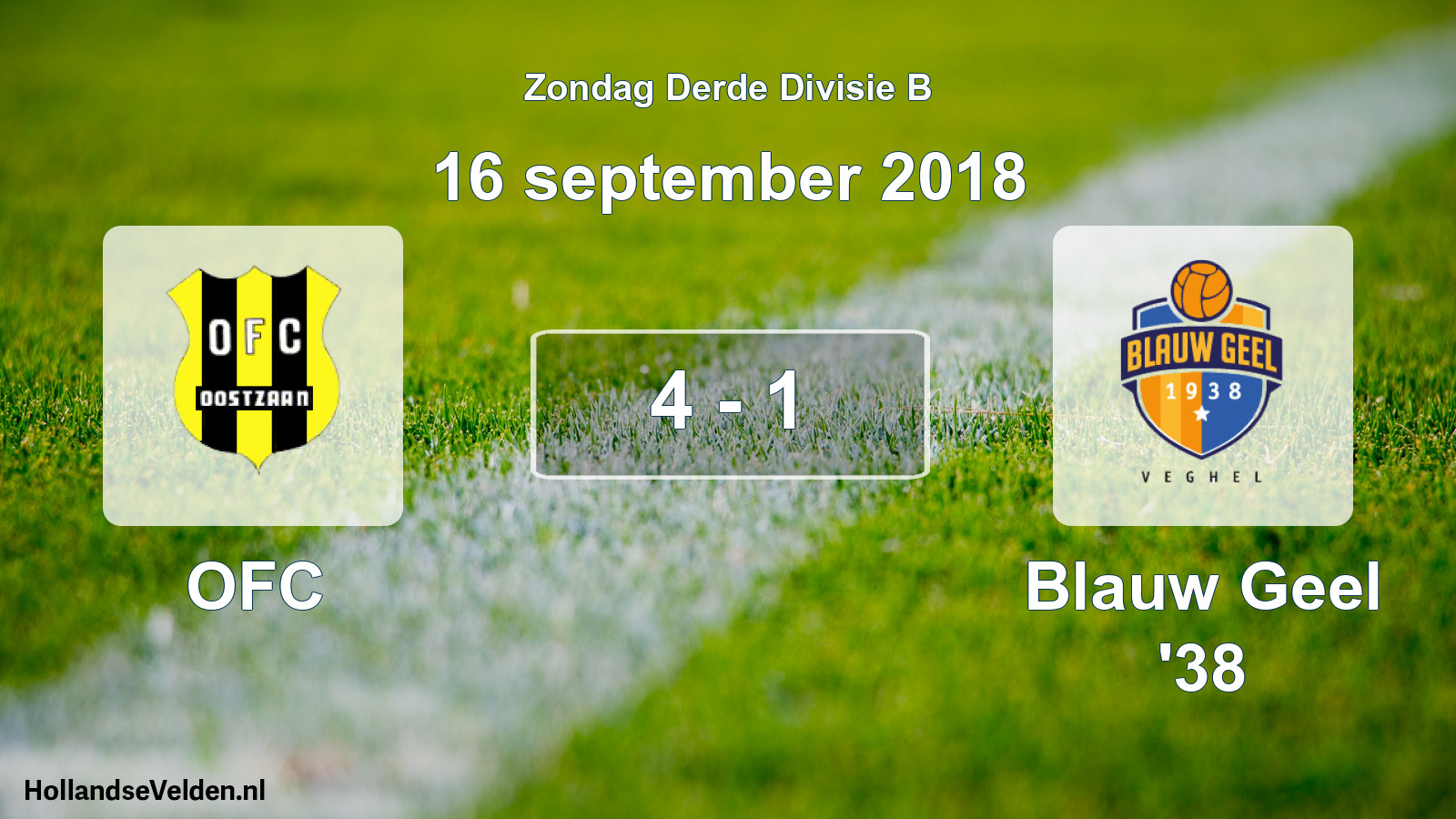 Total number of matches played: OFC - Blauw Geel '38 4 - 1 (16 September 2018)