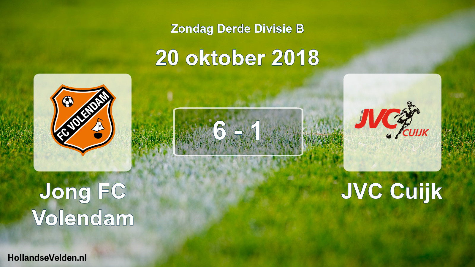 Total number of matches played: Jong FC Volendam - JVC Cuijk 6 - 1 (20 October 2018)