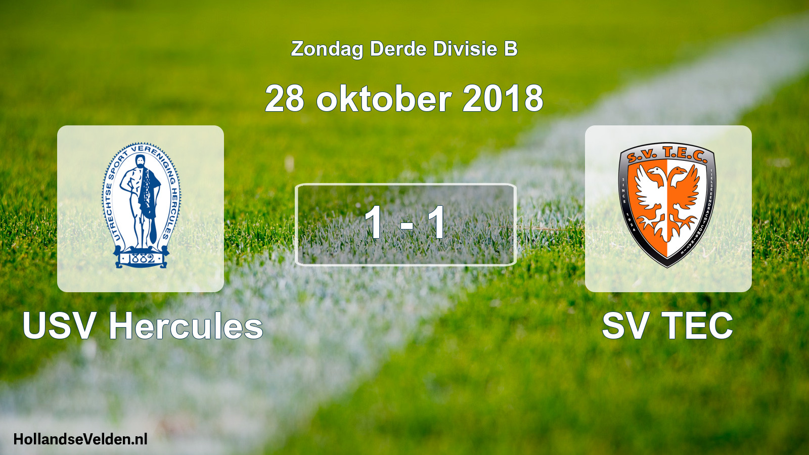 Total number of matches played: USV Hercules - SV TEC 1 - 1 (28 October 2018)