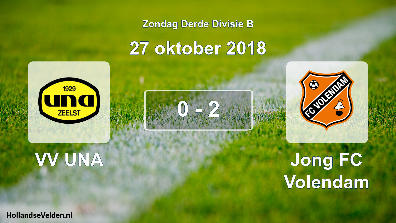 Total number of matches played: VV UNA - Jong FC Volendam 0 - 2 (27 October 2018)