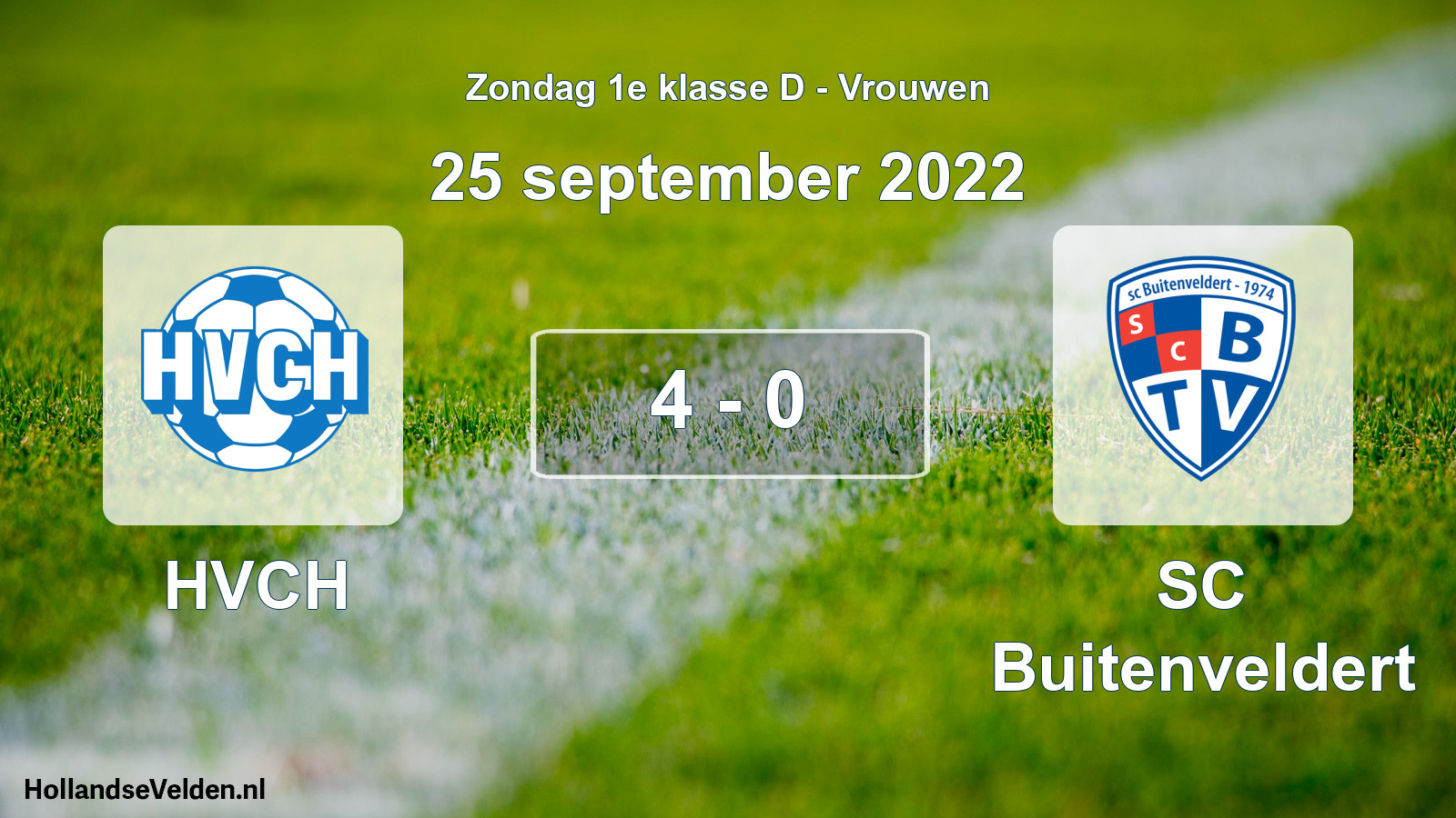 Total number of matches played: HVCH - SC Buitenveldert 4 - 0 (25 September 2022)