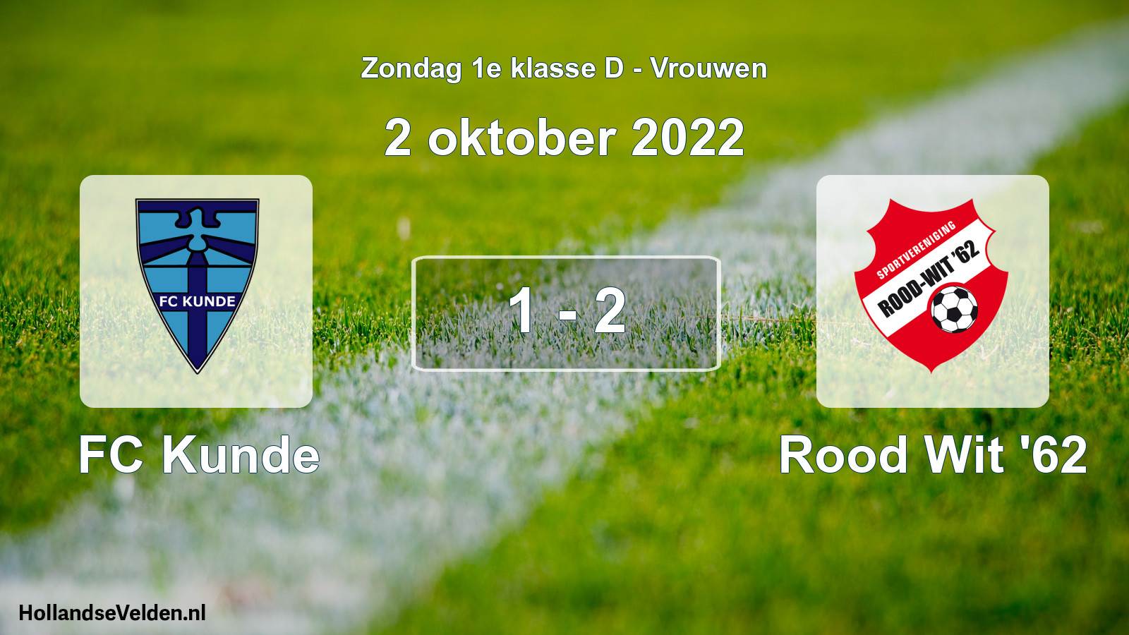 Gespeelde wedstrijd: FC Kunde - Rood Wit '62 1 - 2 (2 oktober 2022)