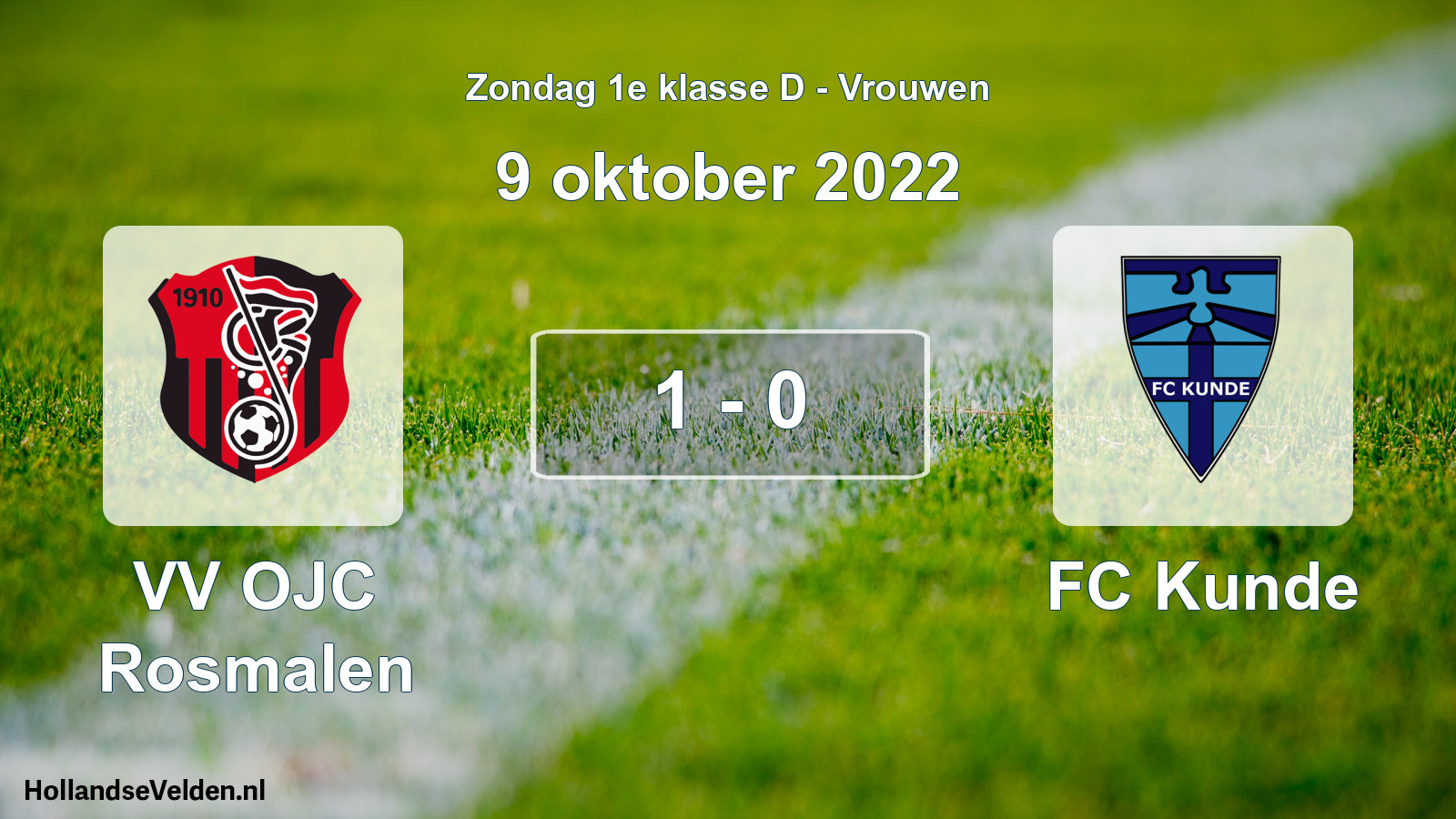 Total number of matches played: VV OJC Rosmalen - FC Kunde 1 - 0 (9 October 2022)