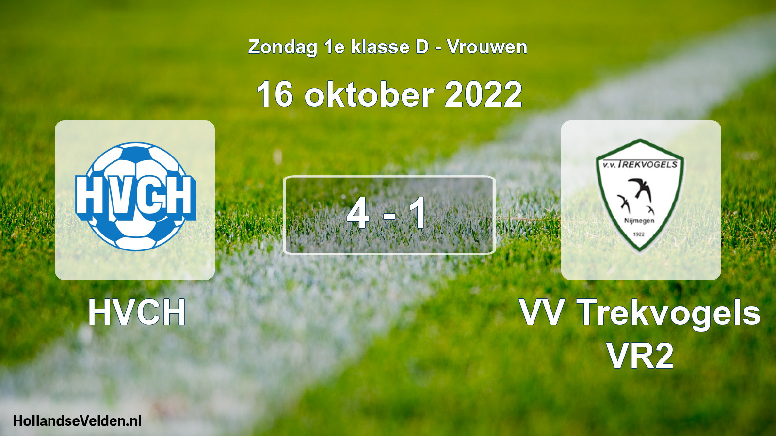 Gespeelde wedstrijd: HVCH - VV Trekvogels VR2 4 - 1 (16 oktober 2022)