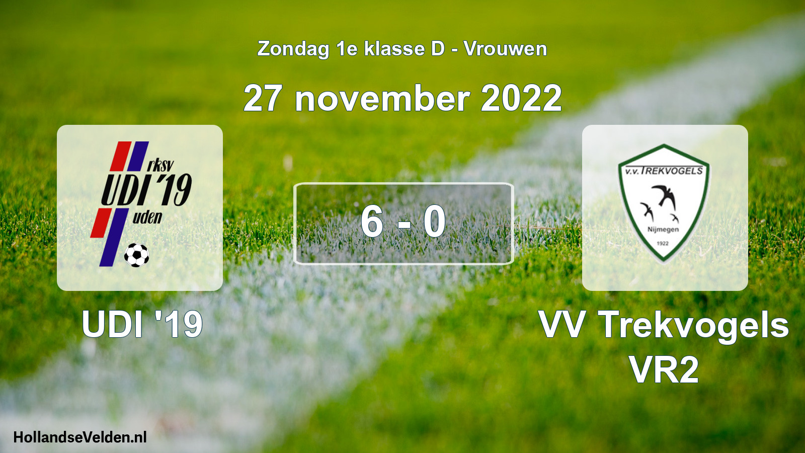 Total number of matches played: UDI '19 - VV Trekvogels VR2 6 - 0 (27 November 2022)