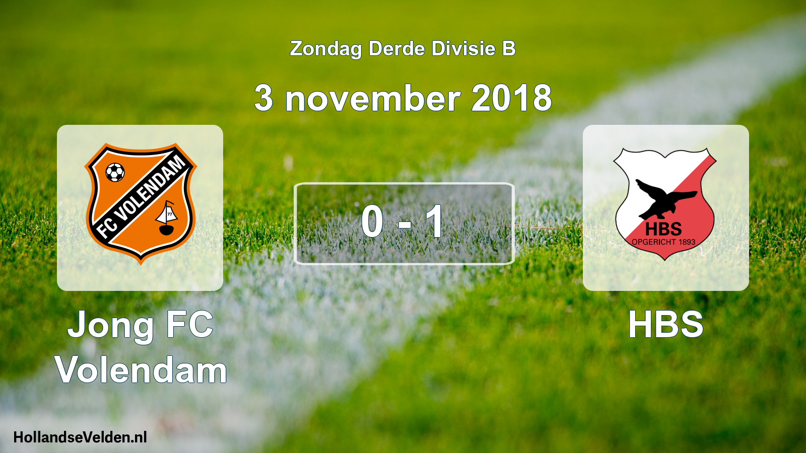 Total number of matches played: Jong FC Volendam - HBS 0 - 1 (3 November 2018)