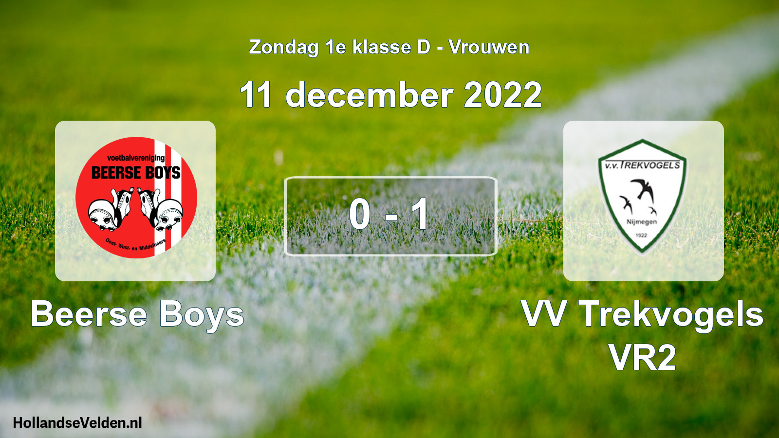 Total number of matches played: Beerse Boys - VV Trekvogels VR2 0 - 1 (11 December 2022)