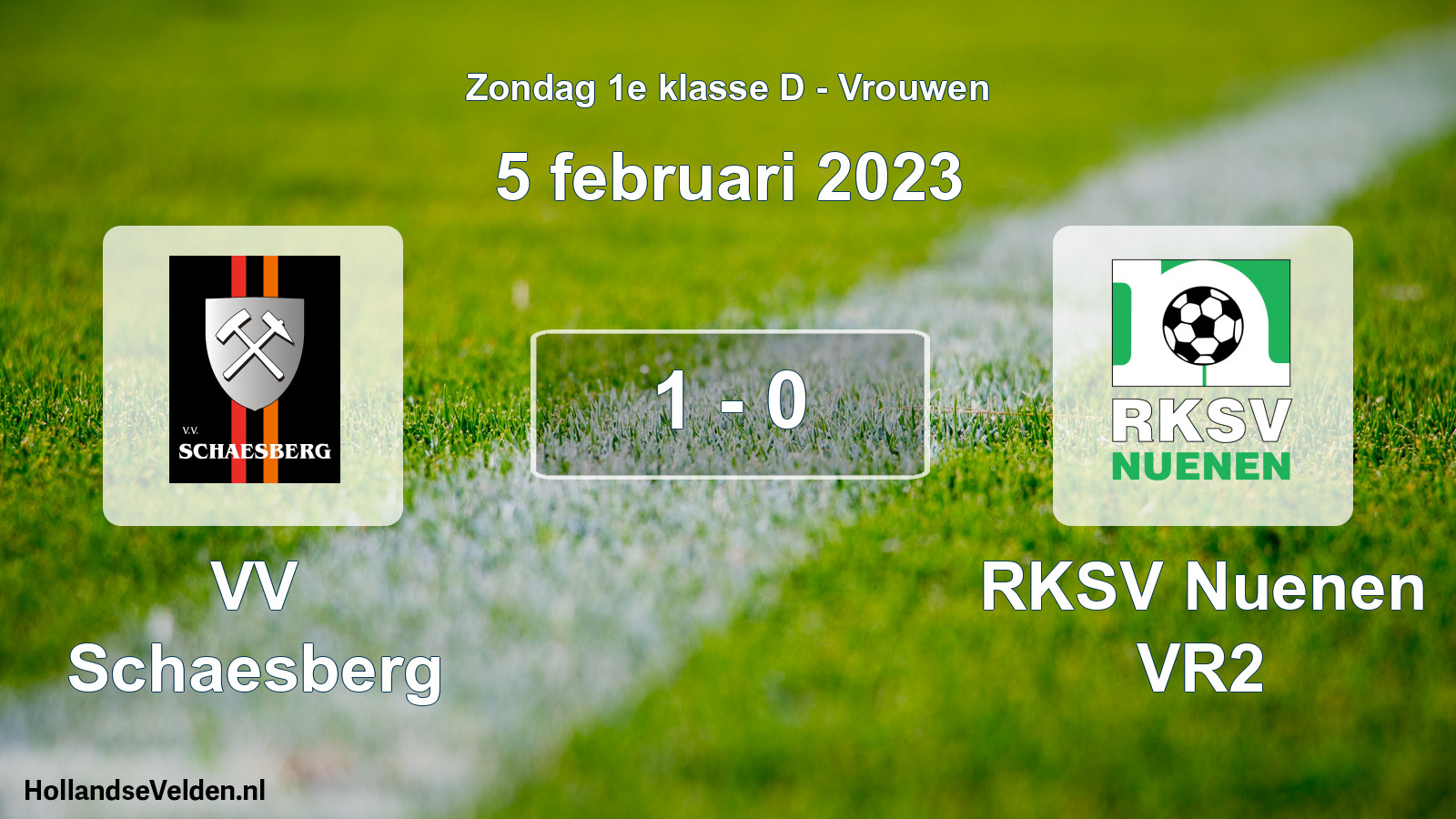 Gespeelde wedstrijd: VV Schaesberg - RKSV Nuenen VR2 1 - 0 (5 februari 2023)