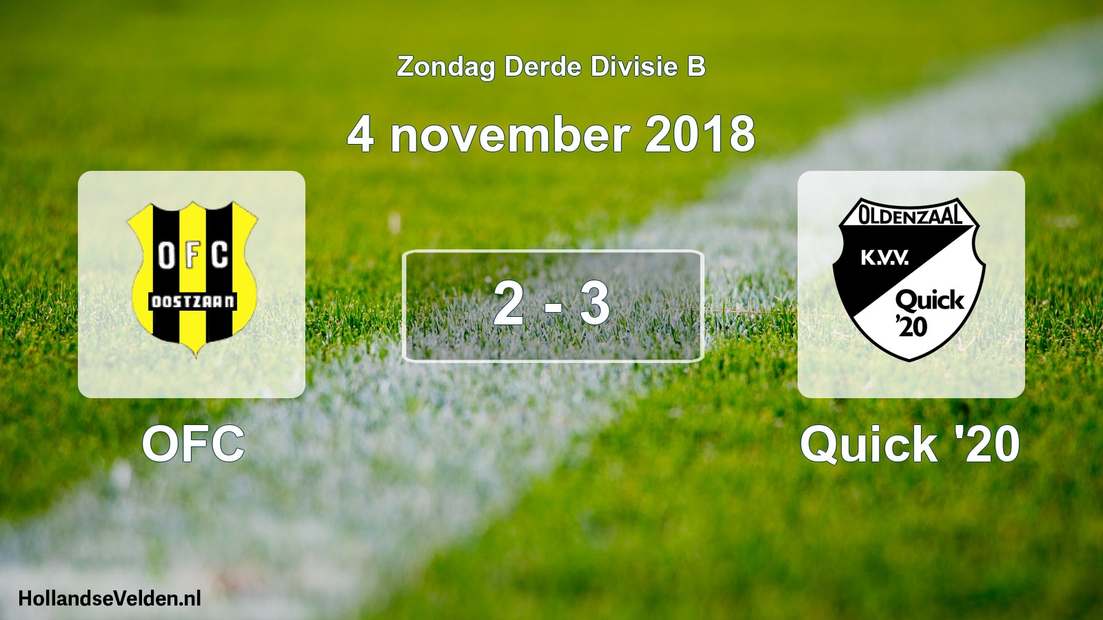 Total number of matches played: OFC - Quick '20 2 - 3 (4 November 2018)