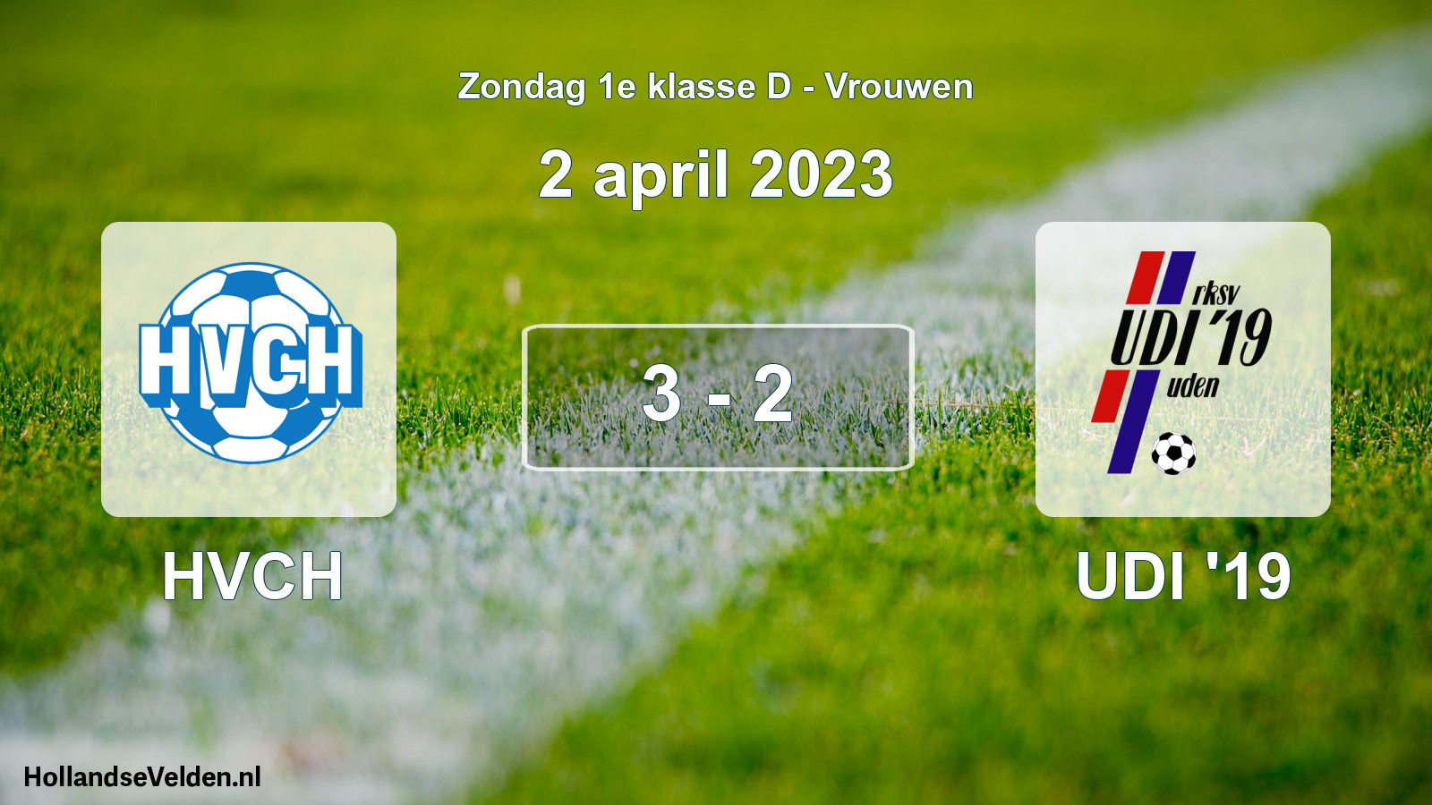 Gespeelde wedstrijd: HVCH - UDI '19 3 - 2 (2 april 2023)