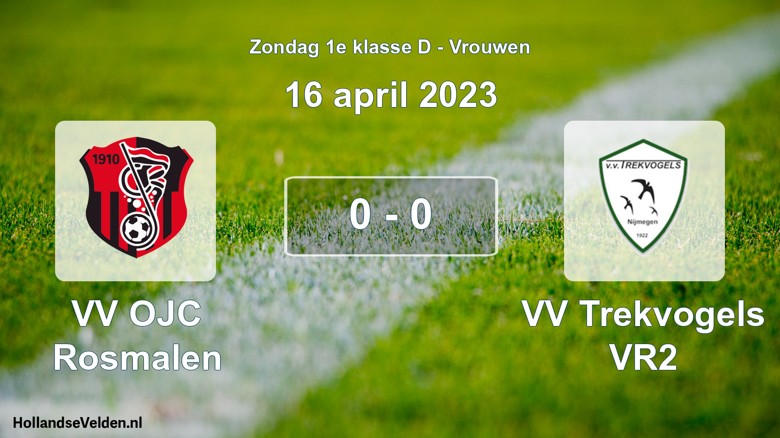 Gespeelde wedstrijd: VV OJC Rosmalen - VV Trekvogels VR2 0 - 0 (16 april 2023)