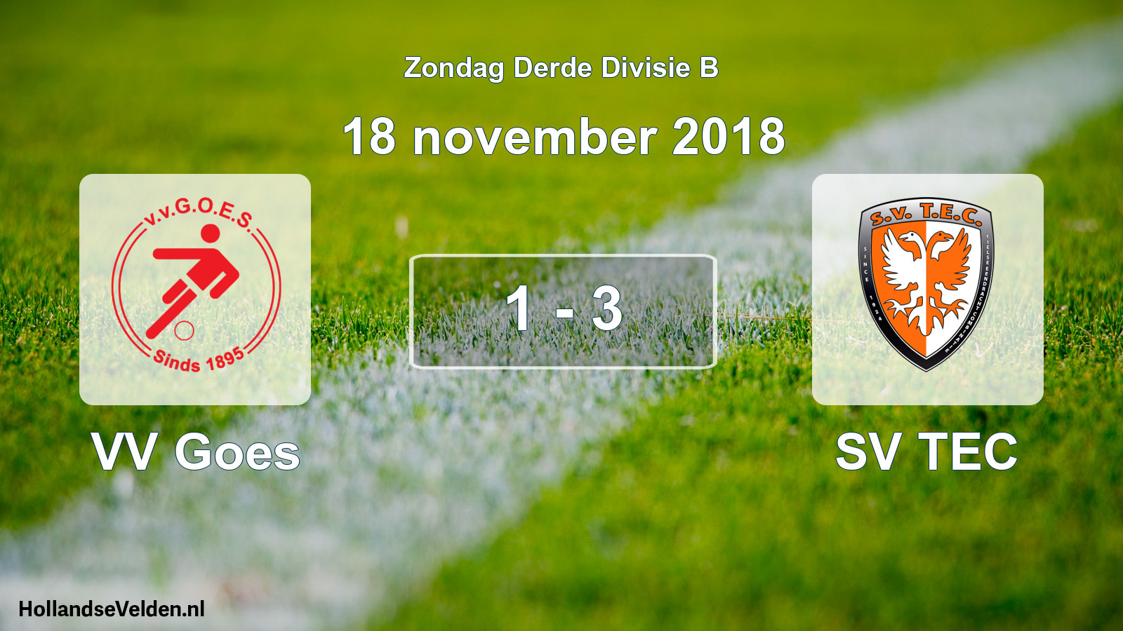 Total number of matches played: VV Goes - SV TEC 1 - 3 (18 November 2018)