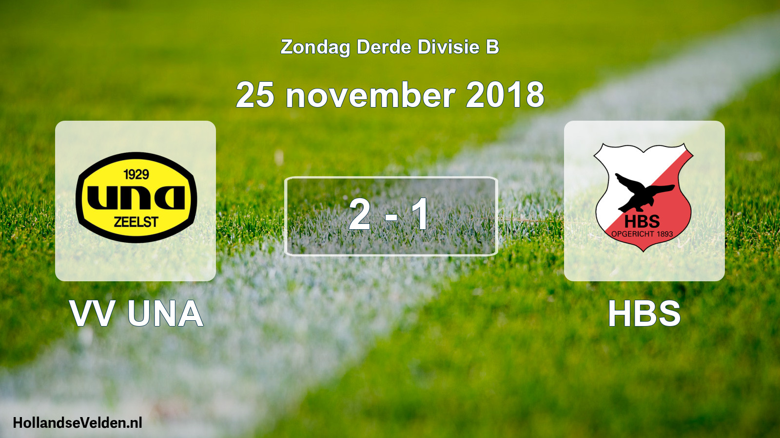 Total number of matches played: VV UNA - HBS 2 - 1 (25 November 2018)