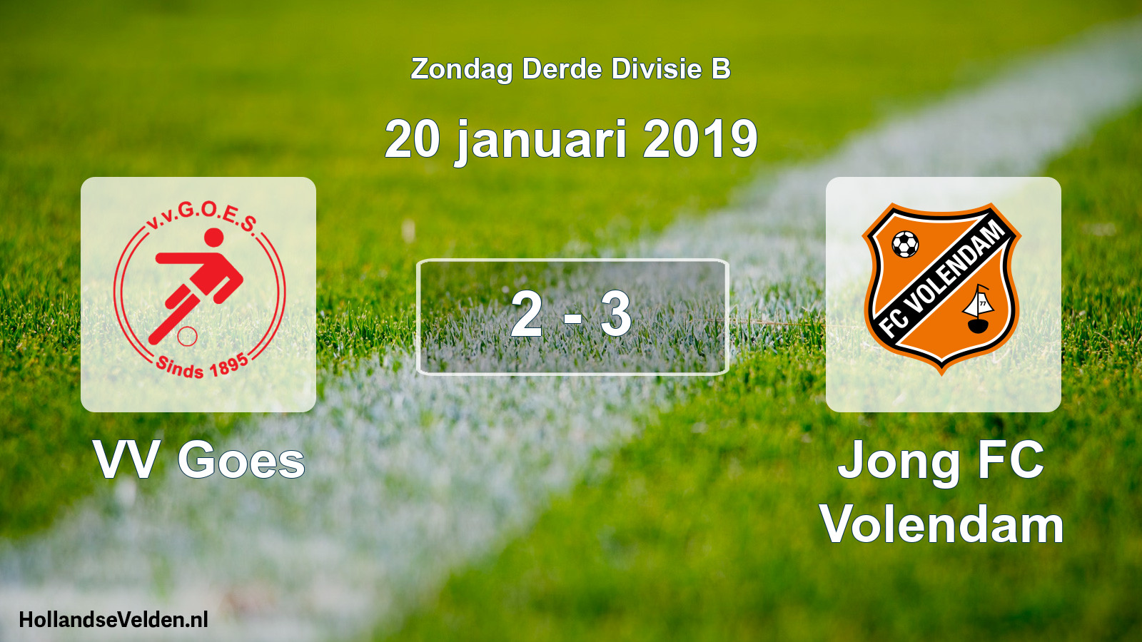 Total number of matches played: VV Goes - Jong FC Volendam 2 - 3 (20 January 2019)