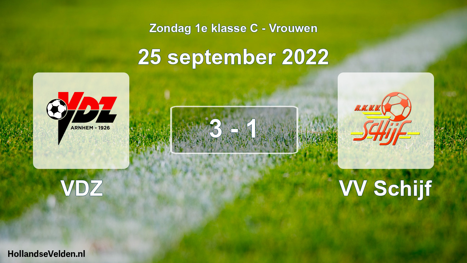 Total number of matches played: VDZ - VV Schijf 3 - 1 (25 September 2022)