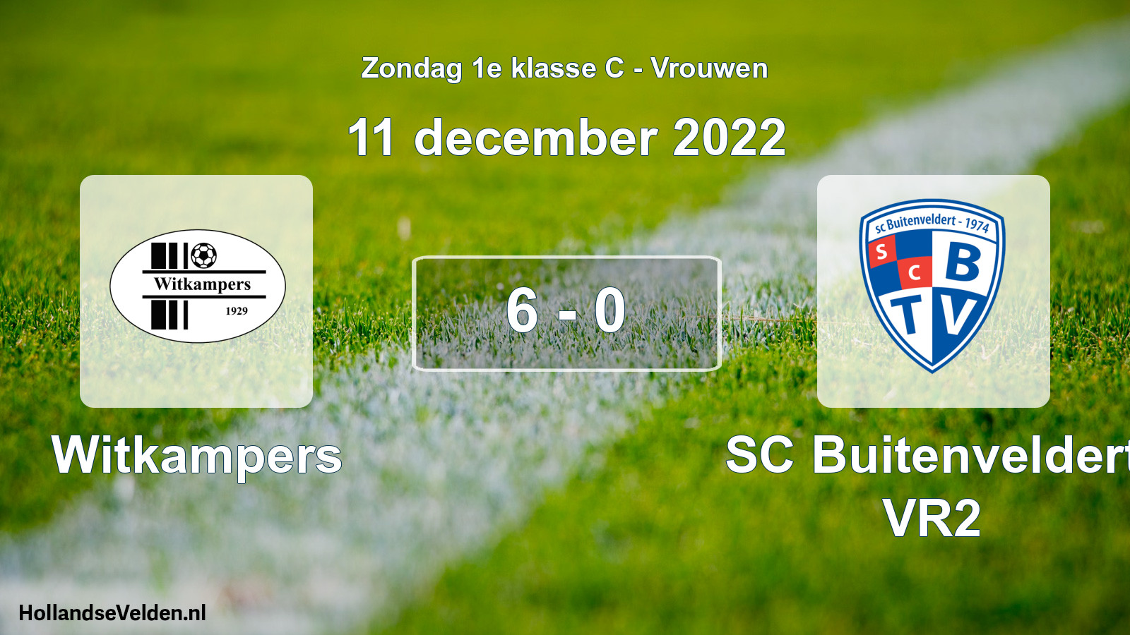 Gespeelde wedstrijd: Witkampers - SC Buitenveldert VR2 6 - 0 (11 december 2022)