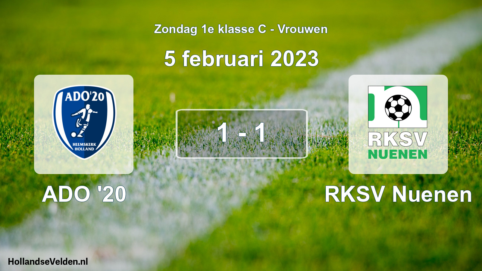Gespeelde wedstrijd: ADO '20 - RKSV Nuenen 1 - 1 (5 februari 2023)