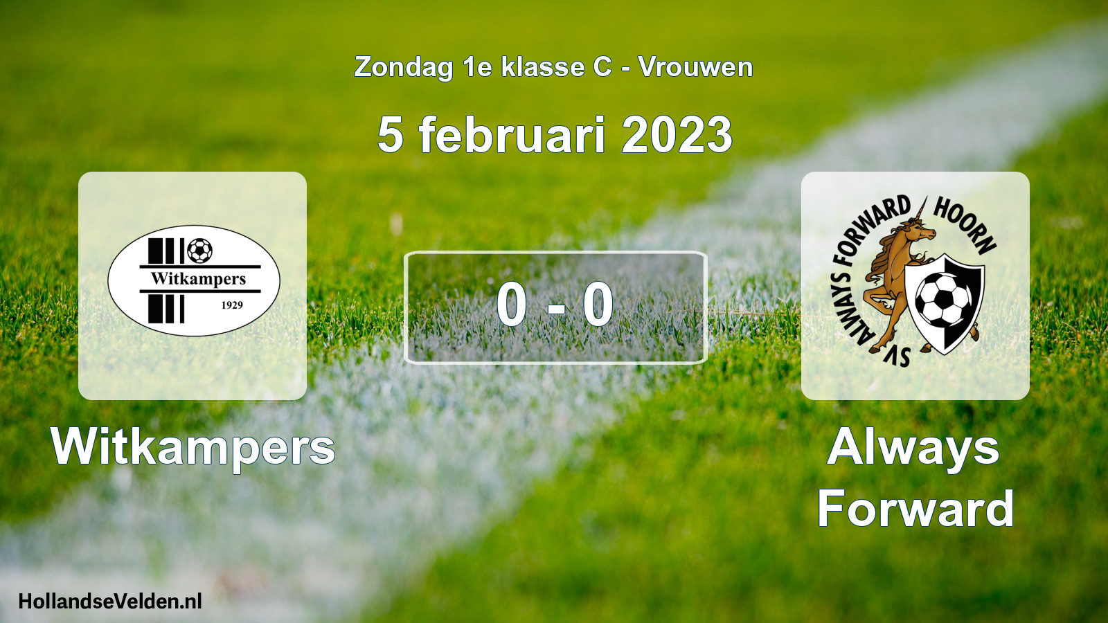 Gespeelde wedstrijd: Witkampers - Always Forward 0 - 0 (5 februari 2023)