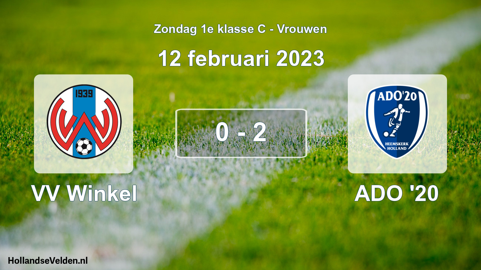 Gespeelde wedstrijd: VV Winkel - ADO '20 0 - 2 (12 februari 2023)