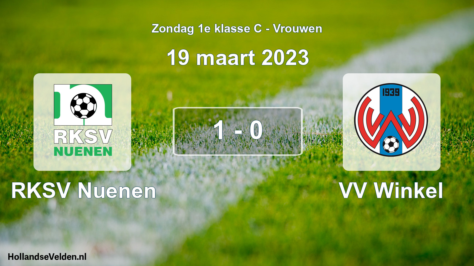 Gespeelde wedstrijd: RKSV Nuenen - VV Winkel 1 - 0 (19 maart 2023)