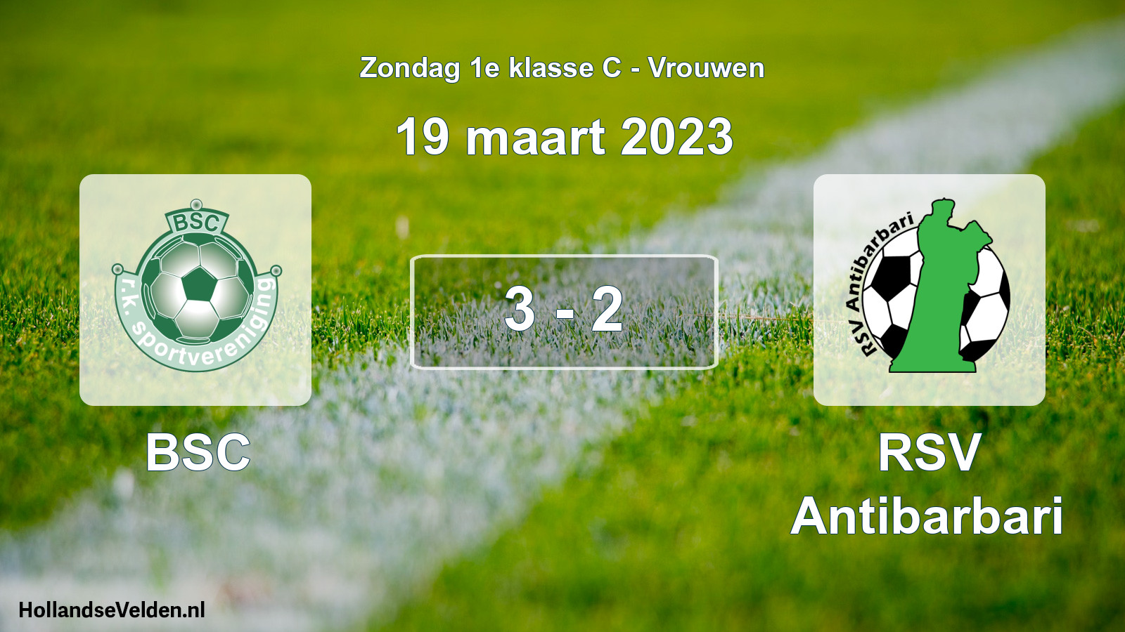 Gespeelde wedstrijd: BSC - RSV Antibarbari 3 - 2 (19 maart 2023)