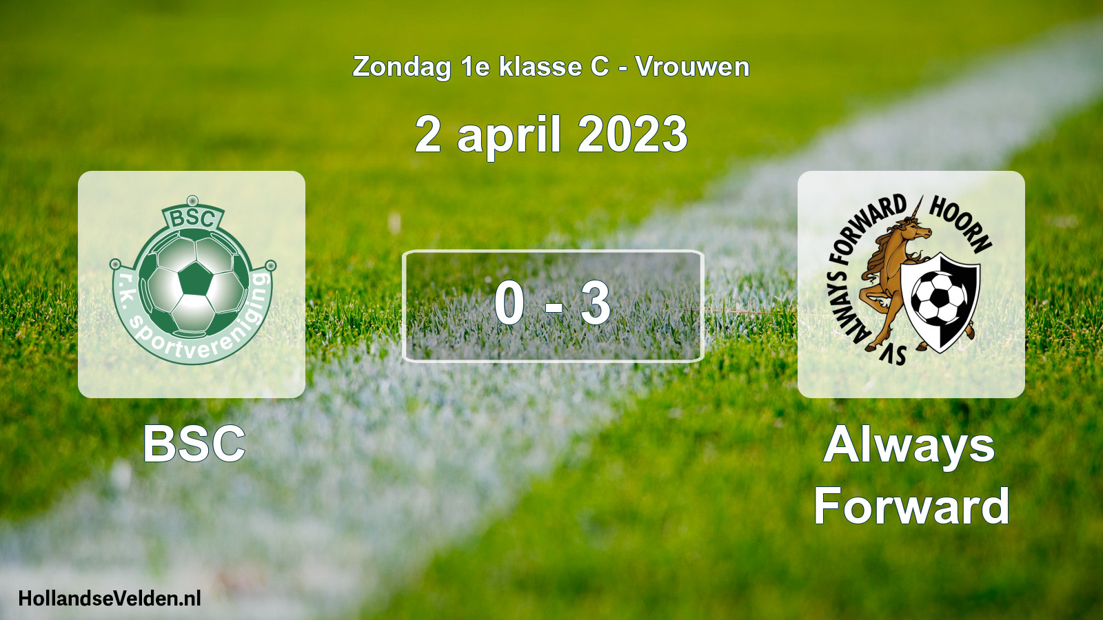 Gespeelde wedstrijd: BSC - Always Forward 0 - 3 (2 april 2023)