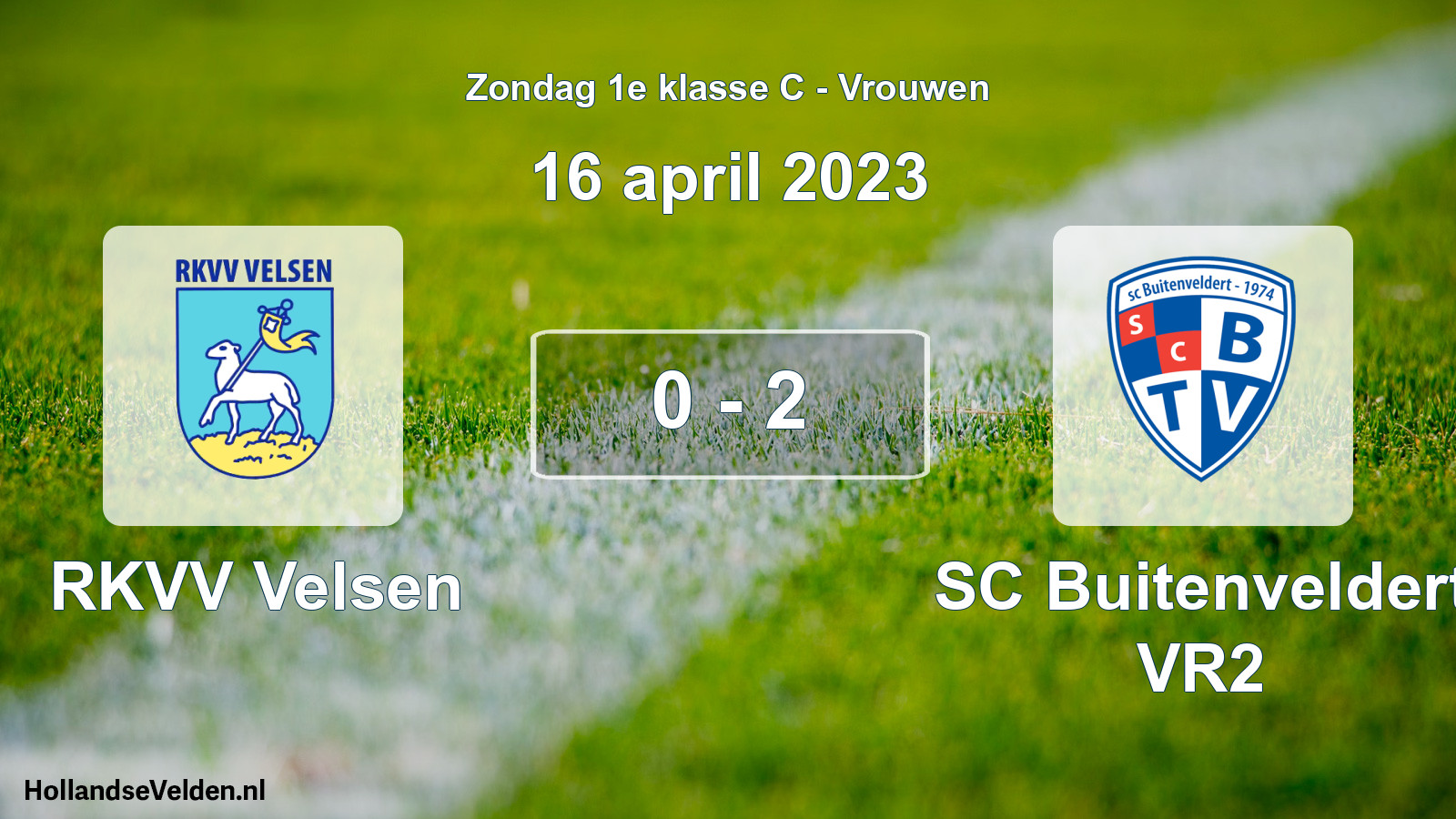 Gespeelde wedstrijd: RKVV Velsen - SC Buitenveldert VR2 0 - 2 (16 april 2023)