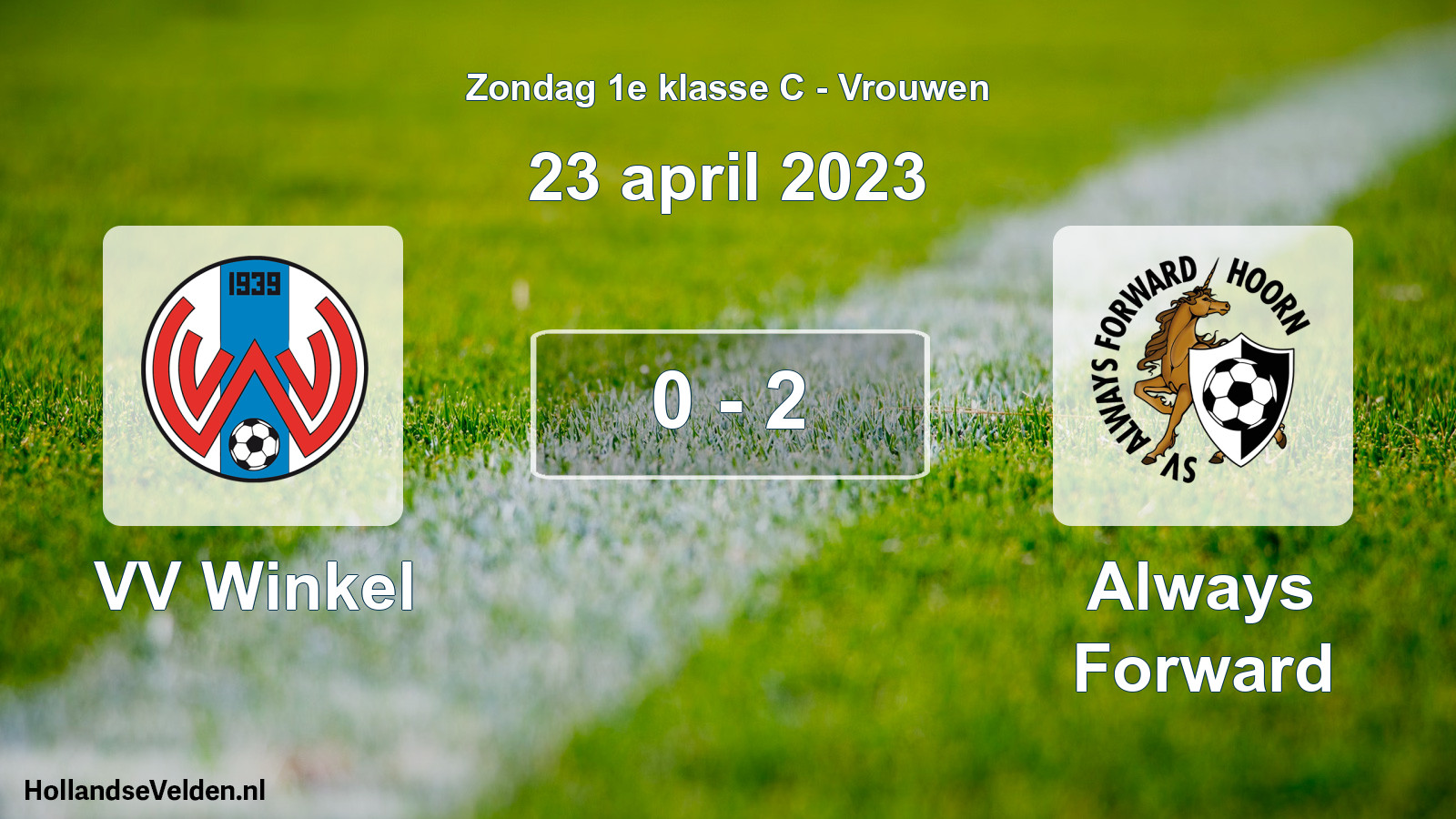Gespeelde wedstrijd: VV Winkel - Always Forward 0 - 2 (23 april 2023)