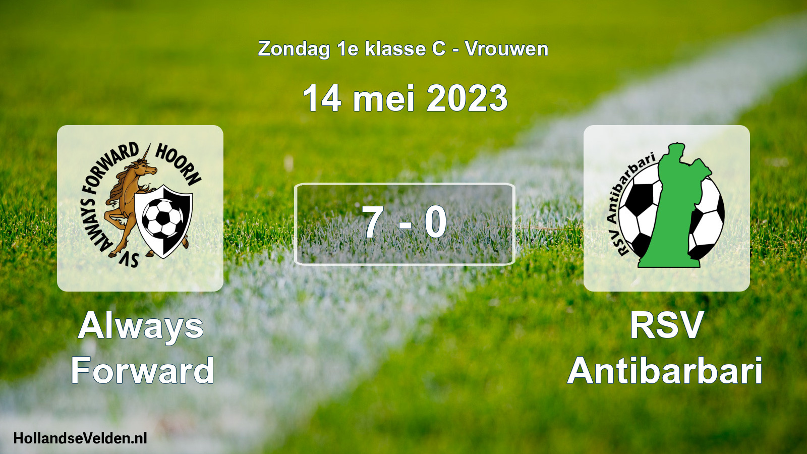 Gespeelde wedstrijd: Always Forward - RSV Antibarbari 7 - 0 (14 mei 2023)