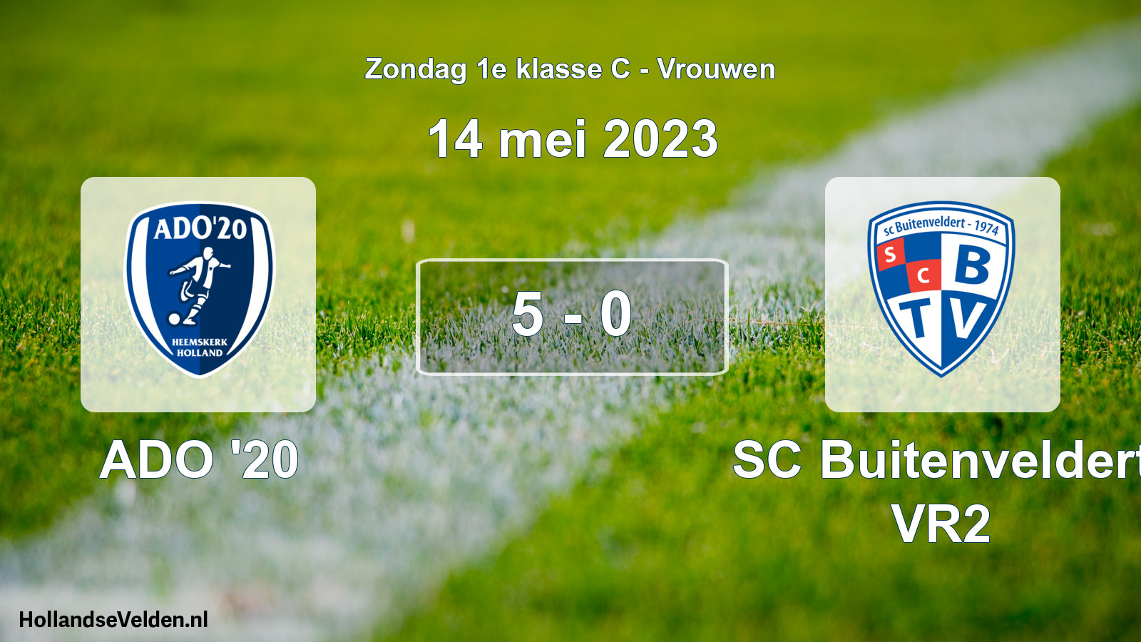 Total number of matches played: ADO '20 - SC Buitenveldert VR2 5 - 0 (14 May 2023)