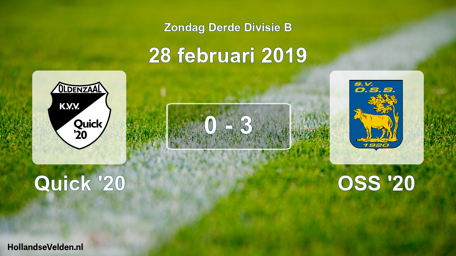 Total number of matches played: Quick '20 - OSS '20 0 - 3 (28 February 2019)