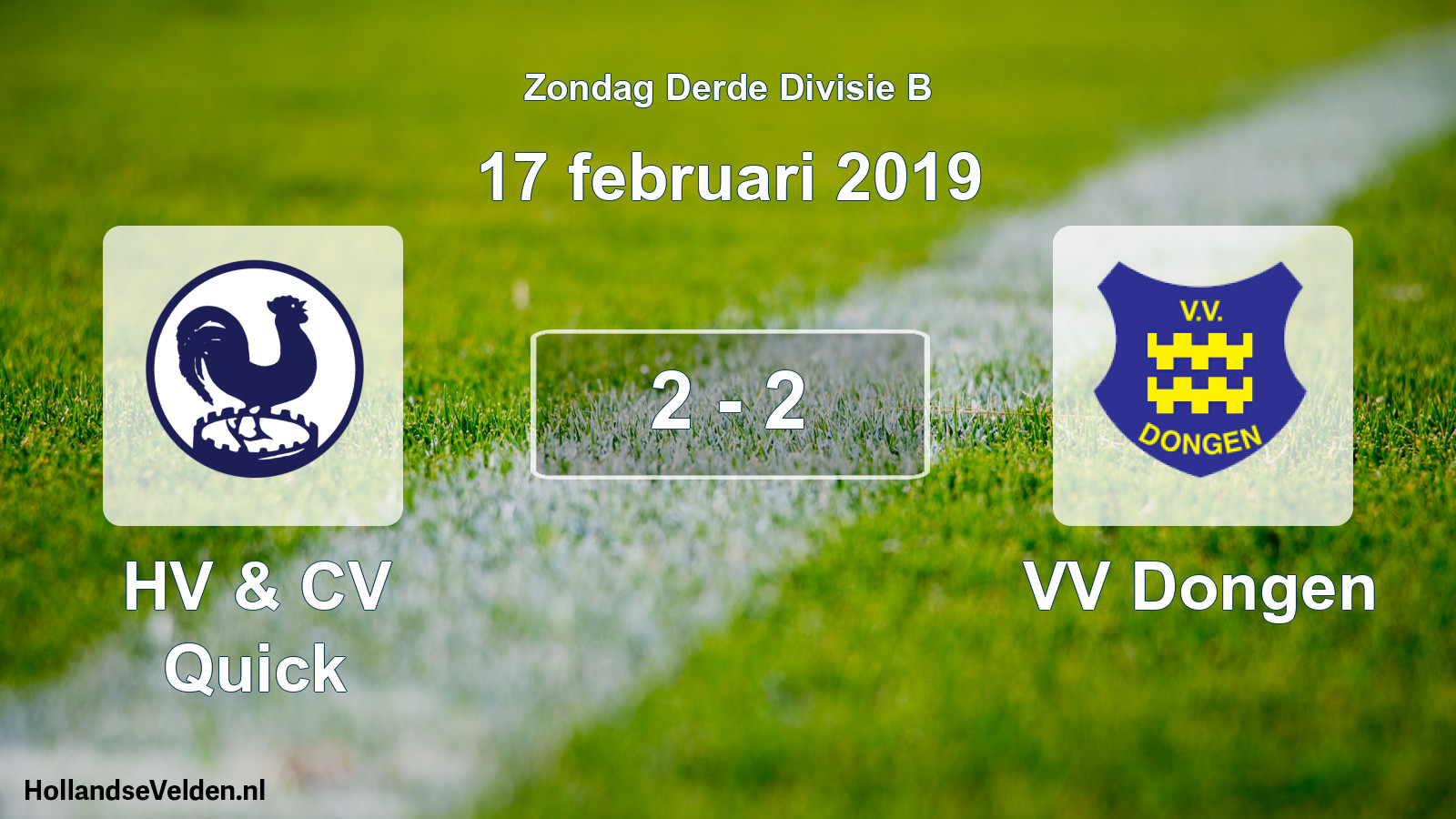 Total number of matches played: HV & CV Quick - VV Dongen 2 - 2 (17 February 2019)